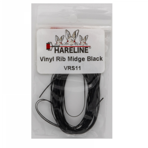 Image of Hareline Vinyl Rib Midge Black