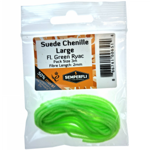 Image of Semperfli Fluoro Suede Chenille 2mm Large Green Rhyac