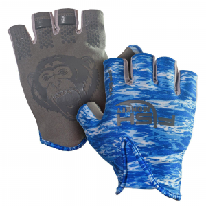 Image of Fish Monkey Gloves Stubby Guide Gloves Small Blue Water Camo