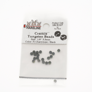 Image of Hareline Crackle Tungsten Beads #127 1/8'' (3.18mm) Chartreuse / Black