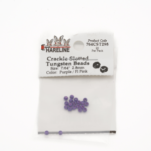 Image of Hareline Crackle Slotted Tungsten Beads 298 7/64 in (2.78 mm Purple / Fl Pink