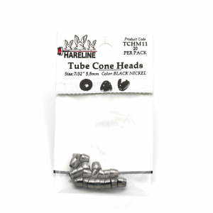 Image of Hareline Tube Cone Head Medium 7/32 in (5.5 mm) #11 Black Nickel