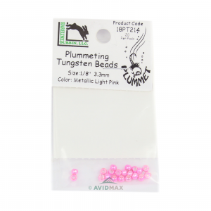 Image of Hareline Plummeting Tungsten Beads 1/8" Metallic Light Pink