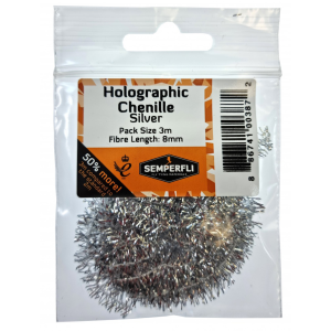 Semperfli Holographic Chenille 8 mm Silver