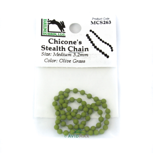Image of Hareline Chicone's Medium Stealth Chain Beads Olive Grass