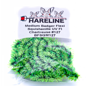 Image of Hareline Badger Flexi Squishenille UV #127 Medium Fl Chartreuse