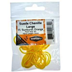 Image of Semperfli Fluoro Suede Chenille 2 mm Large Sunburst Orange