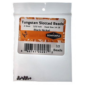 Image of Semperfli Tungsten Slotted Beads 2.3 mm (3/32 in Black Nickel