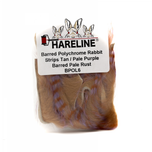 Image of Hareline Barred Polychrome Rabbit Strips #5 Olive / Brown Barred Black