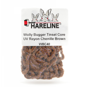 Image of Hareline Wooly Bugger Tinsel Core UV Rayon Chenille #40 Brown