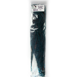 Image of Hareline Half Grizzly Saddles Teal Blue