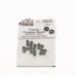 Image of Hareline Crackle Tungsten Beads 127 3/32 in (2.38 mm Fl Chartreuse / Black