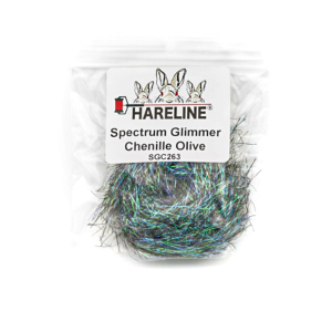 Image of Hareline Spectrum Glimmer Chenille Olive 263
