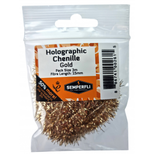 Semperfli Holographic Chenille 15 mm Gold