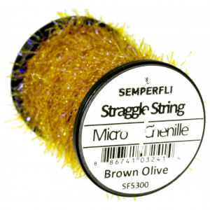 Image of Semperfli Straggle String Micro Chenille Brown Olive