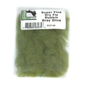 Image of Hareline Super Fine Dry Fly Dubbing Gray Olive