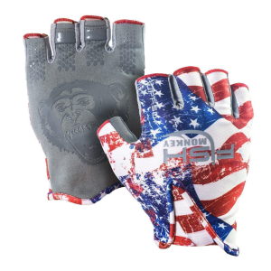 Image of Fish Monkey Stubby Guide Gloves Medium Americana