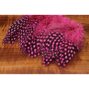 Image of Hareline Strung Guinea Feathers Hot Pink