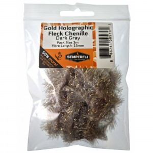 Image of Semperfli Gold Holographic Fleck Chenille 15mm Danica