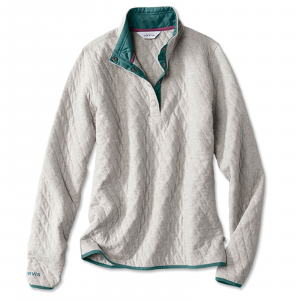 Image of Orvis Outdoor Quilted Snap Sweatshirt Light Gray M