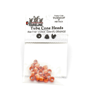 Image of Hareline Tube Cone Head Medium 7/32 in (5.5 mm 137 Fl Orange