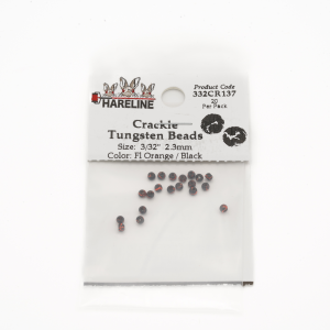 Image of Hareline Crackle Tungsten Beads 137 3/32 in (2.38 mm Fl Orange / Black