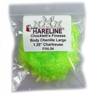 Image of Hareline Chocklett's Finesse Body Chenille Chartreuse Large 1.25 inch