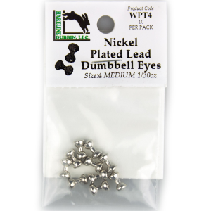 Image of Hareline Lead Dumbbell Eyes Medium Nickel Plated