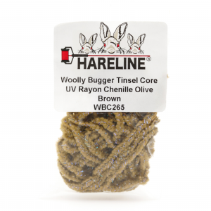 Image of Hareline Wooly Bugger Tinsel Core UV Rayon Chenille #265 Olive Brown