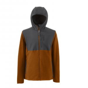 Image of Grundens Bering Fleece Pro Full Zip Hoodie Large Umber/Anchor