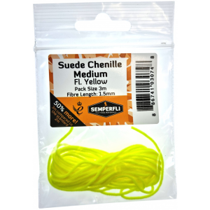 Image of Semperfli Fluoro Suede Chenille 1.5 mm Medium Yellow