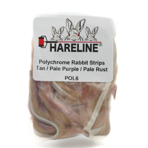 Image of Hareline Polychrome Rabbit Strips 6 Tan / Pale Purple / Pale Rust