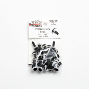 Image of Hareline Posted Dome Eyes 377 0.35 in (9 mm) White