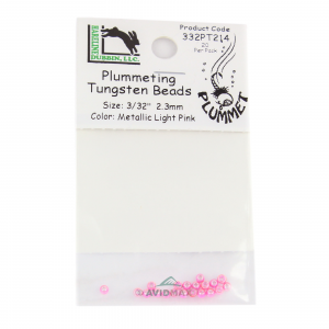 Image of Hareline Plummeting Tungsten Beads 3/32" Metallic Light Pink