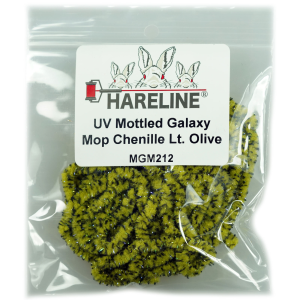 Image of Hareline UV Mottled Galaxy Mop Chenille Lt. Olive