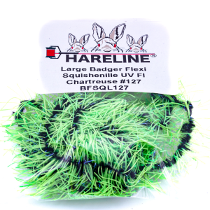 Image of Hareline Badger Flexi Squishenille UV 127 Large Fl Chartreuse