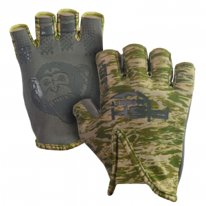 Fish Monkey Gloves Stubby Guide Gloves Large Green Water Camo