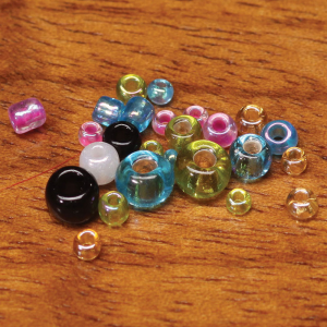Hareline Tyers Glass Beads Small Iridescent White