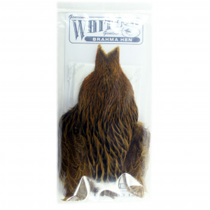 Image of Whiting Farms Brahma Hen Capes Badger dyed March Brown