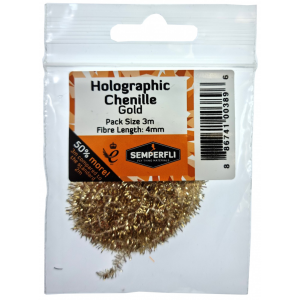 Image of Semperfli Holographic Chenille 4 mm Gold
