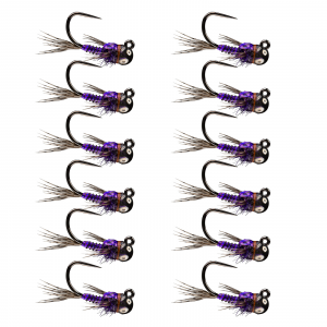 Image of RIO Morrish Sparkle Donkey TB Fly 18 Purple 12 Pack Flies