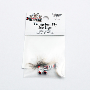 Image of Hareline Tungsten Fly Ice Jigs 377 Fl White 0.20 in (5 mm