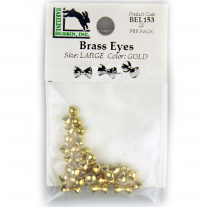 Image of Hareline Brass Dumbbell Eyes Large Gold