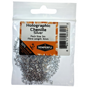 Image of Semperfli Holographic Chenille 4 mm Silver
