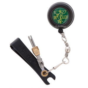 Dr. Slick Black Swivel Pin-On-Reel with Satin Offset Nippers Combo
