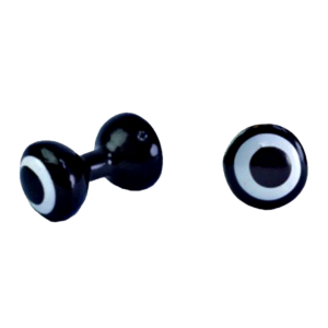 Image of MFC Tri-Painted Lead Dumbbell Eyes Black/White/Black 5.5 mm