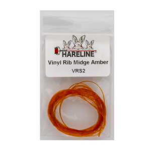 Image of Hareline Vinyl Rib Midge Amber