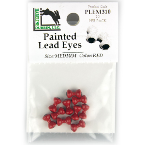Image of Hareline Painted Lead Dumbbell Eyes Medium Red