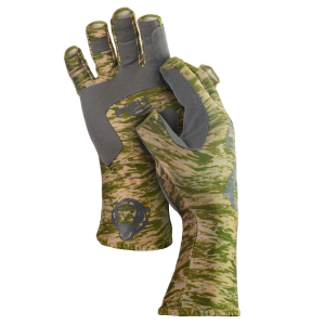 Image of Fish Monkey Half-Finger Guide Gloves Large Green Water Camo