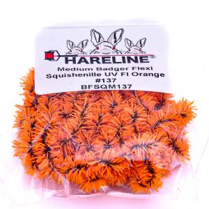 Image of Hareline Badger Flexi Squishenille UV #137 Medium Fl Orange